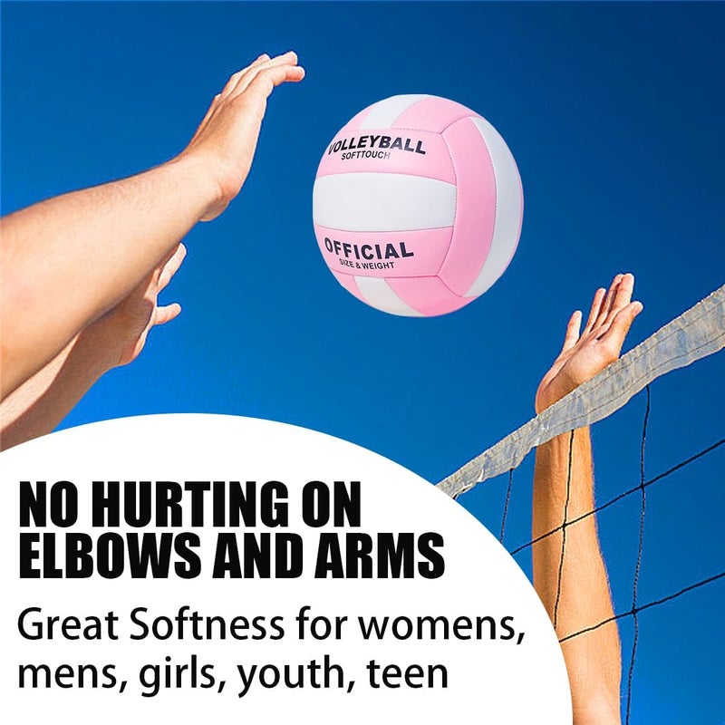 ZLY Volleyball,Official Size 5 Volleyballs for Indoor Outdoor,Soft Touch Volleyballs for Beach Play Pool Training Game with Ball Pump - Image 2